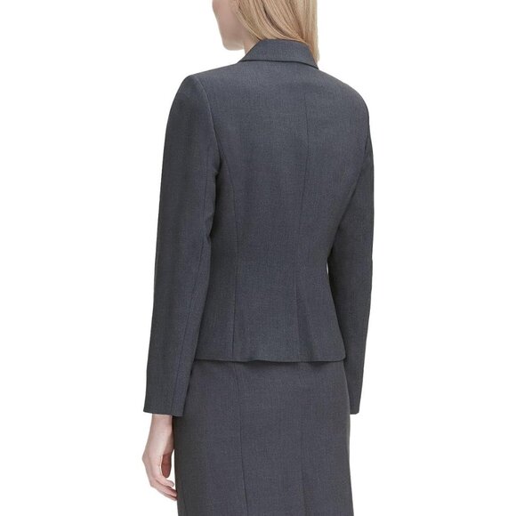 New Cond. Calvin Klein Womens Grey Gray Skirt Suit - Blazer Sz 2 - Skirt Sz 4 - Picture 2 of 15